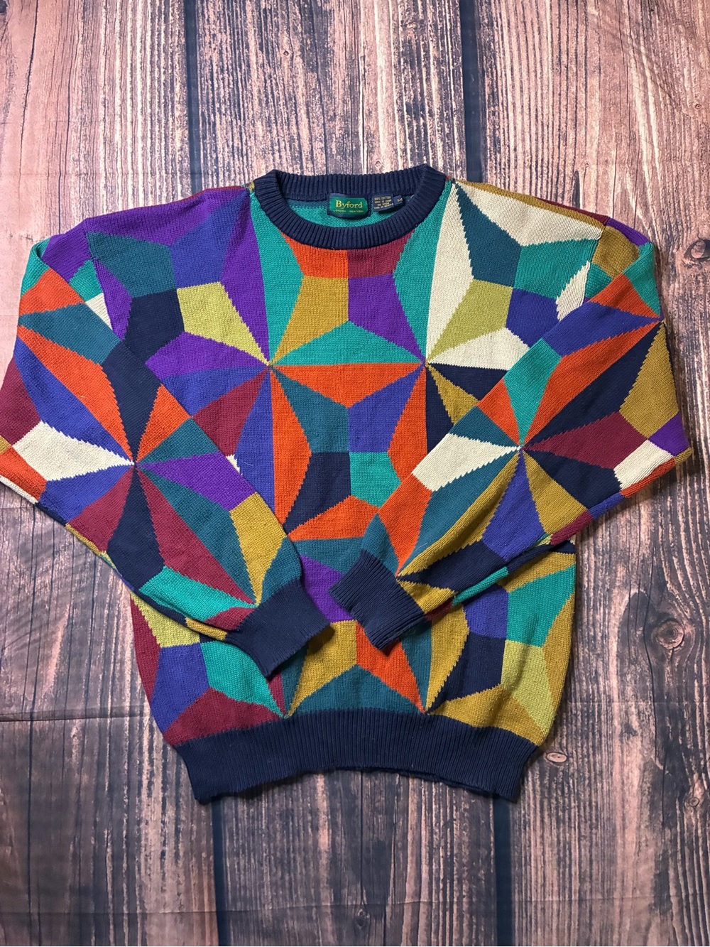 Vintage Byford Geometric color block sweater
